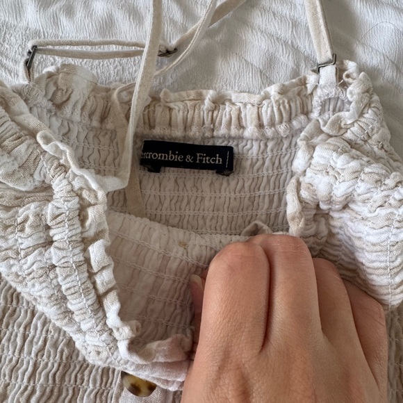 Abercrombie White and Beige Striped Dress - Picture 7 of 10